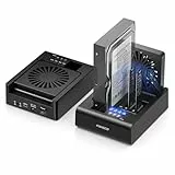 FIDECO HDD/M.2 NVMe SSD Cloner Docking Station, USB 3.2 Gen 2 (10 Gbit/s), 3-Bay Festplatten-Cloner-Dock für M.2 NVMe SSD und 2,5'/3,5' SATA HDD, mit klappbarem Lüfter