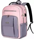 Rucksack Damen, Elegant Schultertasche Casual Daypack, Mädchen Teenager Laptop Rucksack für 15.6 Zoll Laptop Schulrucksack wasserdichte mit USB Ladeanschluss für Uni Reisen Business Arbeit Frauen