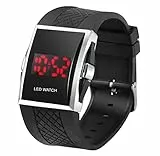 DIGIFLEX Digitale Armbanduhr für Männer mit roter LED-Anzeige - in Schwarz EIN Elegantes Geschenk