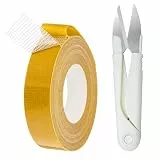 MSIHEY Doppelseitiges Stoffband, Starkes Teppich Klebeband ohne Nähen Bügeln, für Teppich, Kleidung, Textilien, Foto, Wand, Schule, 2,5 cm x 10 m inklusive praktischer weißer Schere.