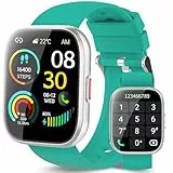 VKROBAG Smartwatch Herren Damen, 1,85'' HD Smart Watch mit Telefonfunktion, 112+ Sportmodi Fitnessuhr mit Puls-Schlaf-Monitor Schrittzähler, DIY Zifferblatt, IP68 Wasserdicht Sportuhr, Himmelblau