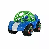Bright Starts, Oball, Spielzeugauto mit Rassel, Motorikspielzeug für Babys und Kleinkinder ab 3 Monaten, 1 Stück, Zufälliger Farbe blau oder rot