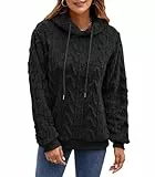 Zetieny Hoodie Damen Kapuzenpullover Warm Teddy Oversize Sweatshirt Winter Warm Oberteile Casual Fleecejacke