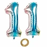 32 Zoll luftballons zahl 11 Regenbogen Mädchen 11. geburtstagsdeko Mädchen Nummer 11 Helium Zahlenballon 11 folienballon 11 XXL ballon 11 jahre Geburtstag Dekoration Mädchen 11 geburtstag deko(11)