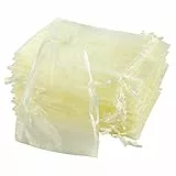 Naler 120 x Organzasäckchen Champagner Organzabeutel Organza Schmuck Säckchen Geschenktüten für Verpackung, 10 x 15 cm