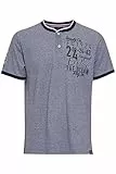 FQ1924 FQIlkay Herren T-Shirt Kurzarm Shirt mit Print mit Grandad-Ausschnitt, Größe:S, Farbe:Navy Blazer (193923)