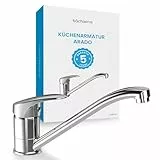 Bächlein Küchenarmatur Arado – 360 Grad schwenkbar (Chrom) – Einhand-Spültischbatterie Chrom mit 360° schwenkbarem Auslauf, Wasserhahn für die Küche in extra massiver Ausführung…