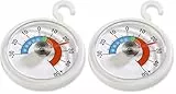 Xavax Analoges Thermometer zum Aufhängen im Kühlschrank, Gefrierschrank, Tiefkühltruhe, Weinkühlschrank, Minibar, min. -30 Grad, max. +50 Grad, rund, weiß (Packung mit 2)