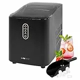 Clatronic® Eiswürfelmaschine schnelle Produktion - Eiswürfel in 10 Minuten | bis zu 10kg Eis in 24 Std. | Eiswürfel Maschine mit 2 Eiswürfelgrößen & 1,1L Wassertank | inkl. Eis-Schaufel | EWB 3798