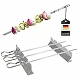 bremermann Grillspieße 4er-Set mit 2 Ablage-Gestellen, Grillspießhalter, Edelstahl