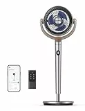 Dreo Smart Standventilator, 120°+120° Oszillierend Ventilator mit Wi-Fi/Sprachsteuerung, 20dB Leiser Bodenventilator für Schlafzimmer, einstellbare Höhe, 8 Geschwindigkeiten, 6 Modi, 12H Timer