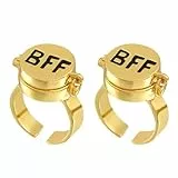 LEEQ Beste Freunde für Immer Ring - Süßer BFF Einstellbarer Offener Kappe Ring - Symbol für Beste Freundschaft Gedenkgeschenk