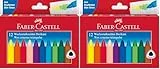 Faber-Castell 120010 - Dreikant Wachsmalstifte, 12er Etui (Packung mit 2)