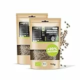 SANUUS Bio Hanfsamen ungeschält geröstet 2x750g - Naturland geröstete Hanfsamen ungeschält Bio aus Nutzhanf - Superfood Hanf Samen aus Deutschland für Porridge, Müsli, Bowls, Salat, Backen