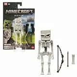 Mattel Minecraft Actionfigur- und Zubehörset, 10 cm große, bewegliche Sammelfigur Skelett, inspiriert von EIN Minecraft Film, JFR60, [Mehrfarbig]