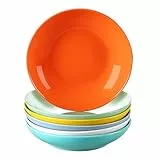 LOVECASA, Suppenteller aus Porzellan, 6-teilig, 21 cm, 550 ml, Pure Farbe