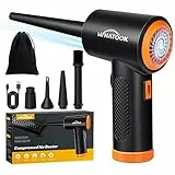 Elektrische Staubgebläse，3-Gang Compressed Air Duster 60000 U/min mit LED-Licht, Wiederaufladbar Druckluftspray PC Reinigungsset für Laptop,Tastatur,Auto,Bürogeräte, Sofa