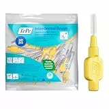 TePe Interdentalbürste, Extra Soft, Gelb, 0,7 mm/ISO 4, 20 Stk., Plaque-Entfernung, effiziente Reinigung der Zahnzwischenräume, für mittelgroße Lücken
