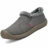 VTASQ Winterstiefel Herren Winterschuhe Gefüttert Warme Schneestiefel Outdoor rutschfest Kurzschaft Boots Slip On Grau 43 EU