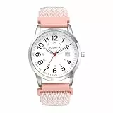Avaner Armbanduhr Damen Herren Nylon: Elastische Damenuhr Herrenuhr mit gewebtes Armband Arabischen Ziffern Datumsanzeige Stretchband Analog Quarzuhr für Frauen Männer