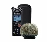OM SYSTEM LS-P5 Audiorekorder Windschutz Kit – Hi-Res Recorder mit TRESMIC II 3-Mikrofonsystem, Bluetooth, Windschutz, Softcase, 96 kHz/24-Bit Aufnahme, 16GB Speicher