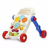 JAMARA 460586 - Lauflernwagen My First Walker-fördert spielerisch die feinmotorischen Fähigkeiten, ergonomisches Design mit Haltegriff, incl. Sound Box, Telefon und Drehscheibe Bunt