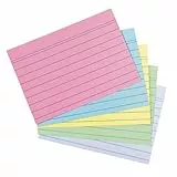herlitz Karteikarten A6 14,9 x 10,9 cm, liniert, rosa, blau, grün, weiß und gelb, 200 Stück, für Schule, Studium & Büro