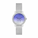DKNY Damenuhren Soho, QuarzDreizeigerwerk, 28MM Silberfarbenes Legierungsgehäuse mit Edelstahlarmband, NY6646