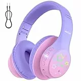 EarFun Bluetooth Kopfhörer Kinder, 5 LED-Beleuchtungsmodi, 74/85/94 dBA Lautstärkebegrenzung, 90 Std Akku, Hi-Fi Klang, HD-Mikrofon, Bluetooth 5.4, Faltbare, Kopfhörer Kabellos Kinder für Schule/Reise