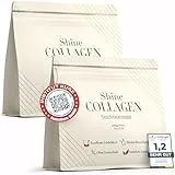 Shine Collagen Pulver 600g - 100% Collagen Peptide, Premium Hydrolysat Typ 1, 2 und 3, Halal, Perfekte Löslichkeit, Geschmacksneutral, 2er Pack (2 x 300g)
