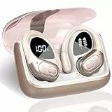 AI Kopfhörer Übersetzer, 3-in-1Bluetooth 5.4 Echtzeit Sprachübersetzer Kopfhörer 164 Sprachen mit App, 75Std Übersetzer Ohrhörer mit Ohrhaken und ENC Mic, 6 Übersetzungsmodi für Business, Rosa