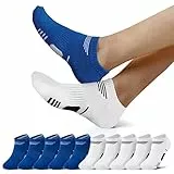 NUOZA Sneaker Socken Herren 43-46 Kurz Sneakersocken Herren 43-46 Baumwolle Herrensocken Sommer Halbsocken Weiß Sportsocken Laufsocken Wandersocken Weiss Blau 10 Paar