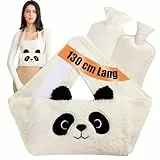 PBWZF Wärmflaschengürtel Panda, Extra Langer 130cm Wärmflasche Gürtel mit Wärmflaschenbezug und Weichem Taillenbezug, Umhänge Wärmflasche aus Gummi für Nacken, Schulter, Beine, Rücken, Taillenwärmung
