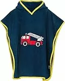 Playshoes Bademantel Handtuch Unisex Kinder,Feuerwehr,L (ab ca. 4 Jahre)