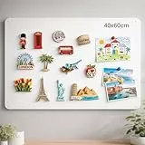 Qiytecno Magnettafel 40x60cm Nur Für Magnete: Weiß Metall Nicht Beschreibbar Matt Pulverbeschichtet Haftkraft Kinderzimmer & Küche Für Kinder 3 Bis 12 Jahre