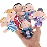 ZEPIQOR 6 Pcs Fingerpuppen Baby Mitgebsel Kindergeburtstag Finger Plüschtier Set Jungen und Mädchen Geschenke für Weihnachten Oster und Kinderparty（Familienmitglieder）