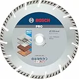 Bosch 1x PRO Multi Material Diamanttrennscheiben für 22,23‑mm-Bohrung und große Winkelschleifer (für Beton, Stahlbeton, Ø 230 mm, Professional Zubehör Großer Winkelschleifer)