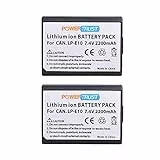 PowerTrust 2Pcs LP-E10 LPE10 Akku für Canon LP E10 Akku/EOS 1100D, 1200D, 1300D, 1500D, 2000D, 3000D, 4000D, Rebel T3, T5, T6, T7, Kiss X50, Kiss X80 Kamera