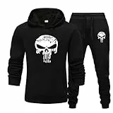 LEXAHO Unisex Totenkopf Jogginganzug Trainingsanzug Herren Kapuzenpullover Pullover Jogger Unisex Set Skull Jogginganzug 3D Pullover+Hose (Sportanzug 9,XL)