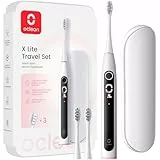 Oclean X Lite elektrische Zahnbürste Gift Set Grau, Schallzahnbürste mit 1+2 Ersatzbürstenköpfe, Ein Knopf Bedienung, IPX7 Wasserdicht Electric Toothbrush mit 5 Putzprogrammen, Timer und Reise Etui