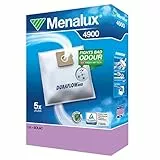 Menalux 4900, 5 Staubsaugerbeutel Synthetik Duraflow, u.a. für Rowenta RO 21…, RO 23…, Weiß