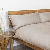 AGAPIE - Bambus Lyocell Kopfkissenbezug 80x40 cm - Beige, 100% Bio Oeko-Tex 100, für Allergiker, Antibakteriell, Ganzjahres-Bettwäsche, Atmungsaktiv, Geruchshemmend, Besonders sanft