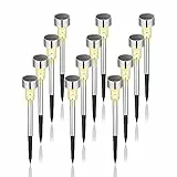 GIGALUMI Solarlampen für außen, Solarleuchten für Garten, 12 Stück, wasserdichte Solar Gartenleuchten für außen Garten, Balkon, Terrasse, Rasen, Wege (Warmweiß)