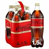 Coca-Cola Zero Sugar Zero Koffein - prickelndes Erfrischungsgetränk mit originalem Coke-Geschmack - ohne Zucker und ohne Kalorien - koffeinfreier Softdrink in Einweg Flaschen (4 x 1500 ml)