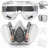 Faburo Atemschutzmaske Set, Gasmaske Halbmaske Staubmaske mit Filter, Staubschutzmaske Atemschutzmaske Gase Dämpfe Lackiermaske für Feinstaub Lackieren Schleifen Polieren, Feinstaubmaske