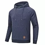 Huayuzh Hoodie Herren Kapuzenpullover 2024 Winter Warm Jacquardgewebe Casual Sport Langarm Sweatshirt mit Taschen GrauBlau XL