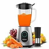Cecotec Standmixer Power Black Titanium 2000MAX Inox Pro. 1800W, 27800 RPM, 8 Titan-Schwarz-Klingen, 1.8L Glasbehälter, 2 Geschwindigkeiten, Pulse, Eiszerkleinerer