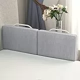 HENGMEI Bettgitter Bettschutzgitter 50cm Bettgitter Höhenverstellbar Absturzsicheres Bettgitter, 40-60cm Verstellbares Stahlrohr, Leinengrau