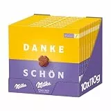 Milka Kleines Dankeschön Pralinen – Alpenmilch-Schokolade mit feiner Milchcrème-Füllung – 10 x 110 g