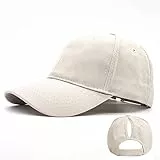 Ruyosn Basecap Damen Cap Zopf High Ponytail Cap Damen Pferdeschwanz Cap Damen Sommer Damen Kappe Sommer Kappe Damen Pferdeschwanz Sonnenschutz Hip hop Cap Damen Baumwolle, Cap Damen Beige
